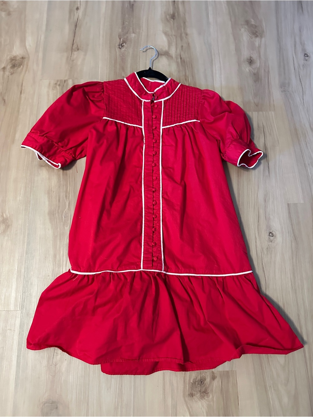 TCEC Red Casual Dress with White Trim